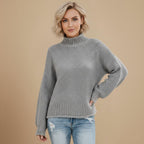 Women's Waffle Knit Rollneck Sweater Fashion Grand