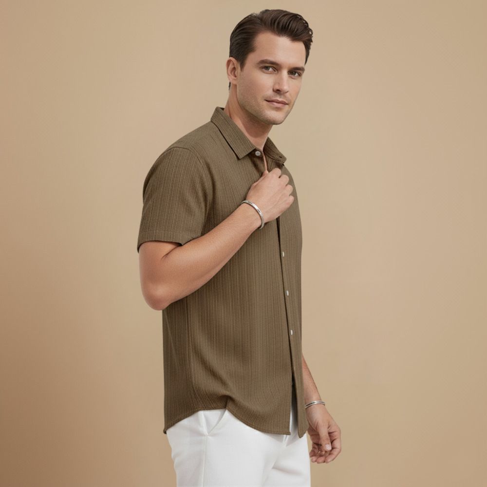 Casual Short Sleeve Button Up Summer Shirt Fashion Grand