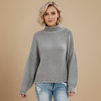 Women's Waffle Knit Rollneck Sweater Fashion Grand