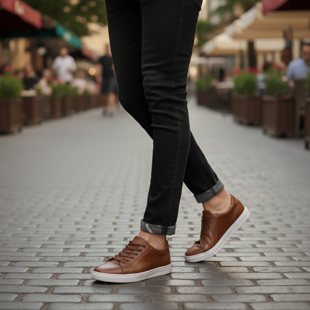 Men's lace up sneakers with flat sole Fashion Grand