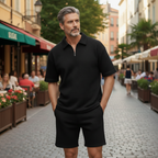 Men's casual short sleeve textured set Fashion Grand