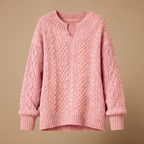 Women's oversized v-neck thick cable sweater Fashion Grand