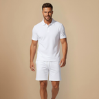 Men Summer Knit Polo Shorts Two Piece Set Fashion Grand