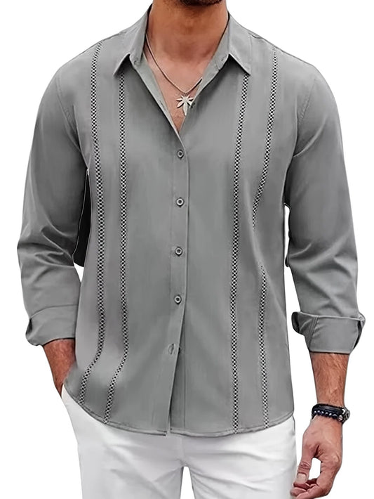 Men's Embroidered Long Sleeve Blouse Fashion Grand