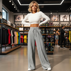 Women's wide leg drawstring trousers Fashion Grand