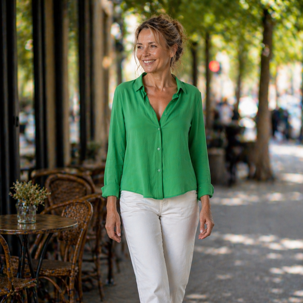 Women’s casual button-down long sleeve blouse Fashion Grand