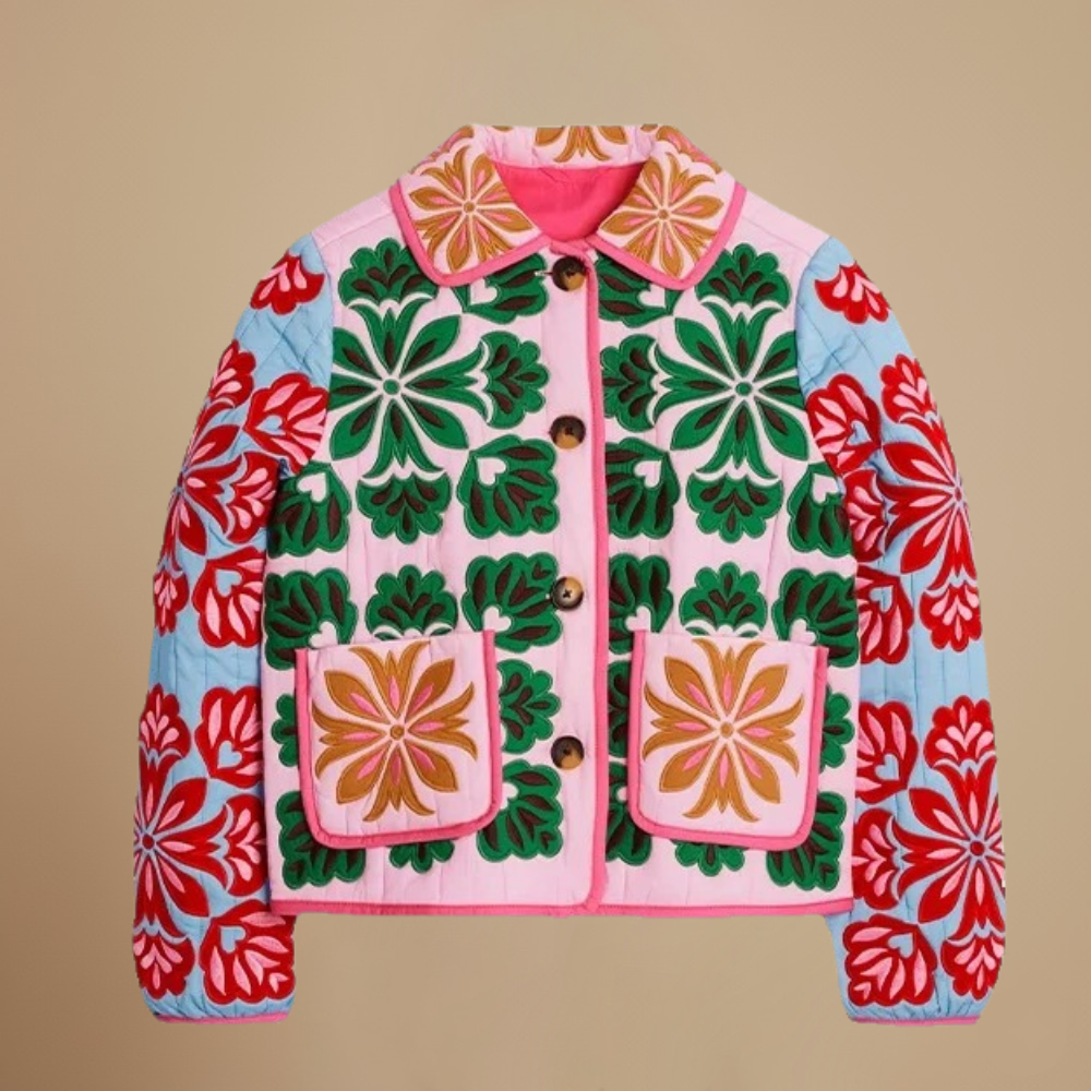 Women's floral print quilted cardigan Fashion Grand