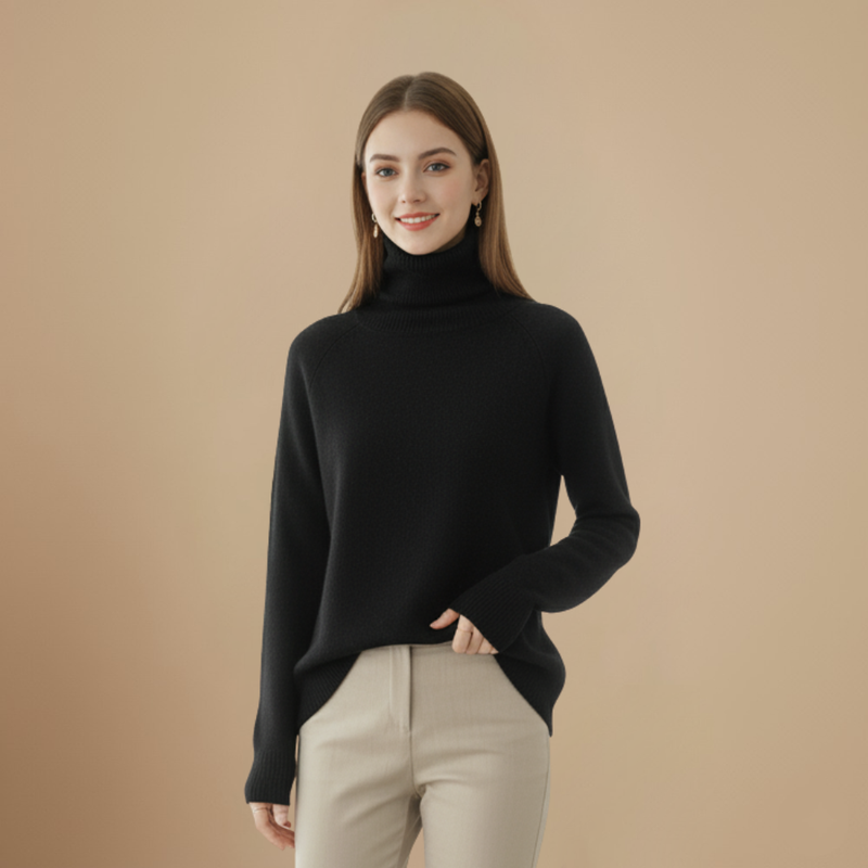 Soft Mock Neck Pullover Sweater Top for Women Fashion Grand