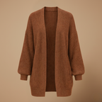 Women's chunky knit balloon sleeve open cardigan Fashion Grand