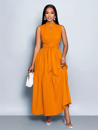 Women's Textured Sleeveless Maxi Dress Fashion Grand