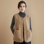 Cosy Sherpa Button-Front Warm Vest Fashion Grand