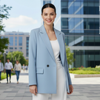 Women's Light Coloured Vintage Notched Lapel Blazer Fashion Grand