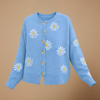 Women's floral embroidered button-up cardigan Fashion Grand