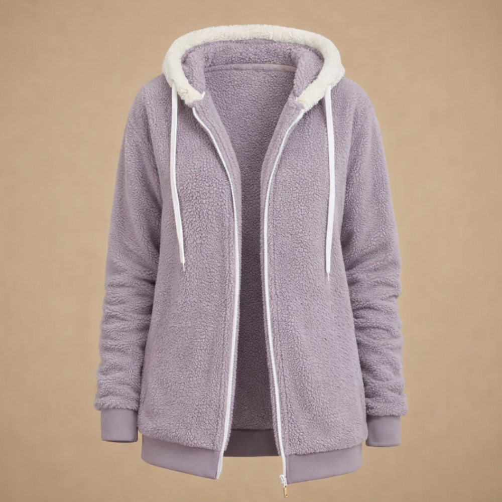 Women's warm fuzzy zip hoodie jacket Fashion Grand
