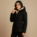 Warm women's parka with hood and fleece lining Fashion Grand