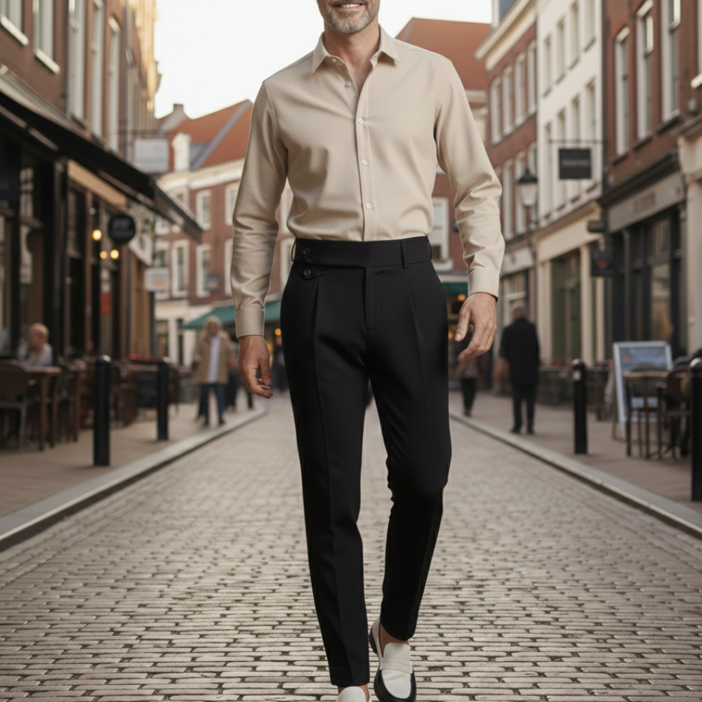 Men's formal high rise straight trousers Fashion Grand