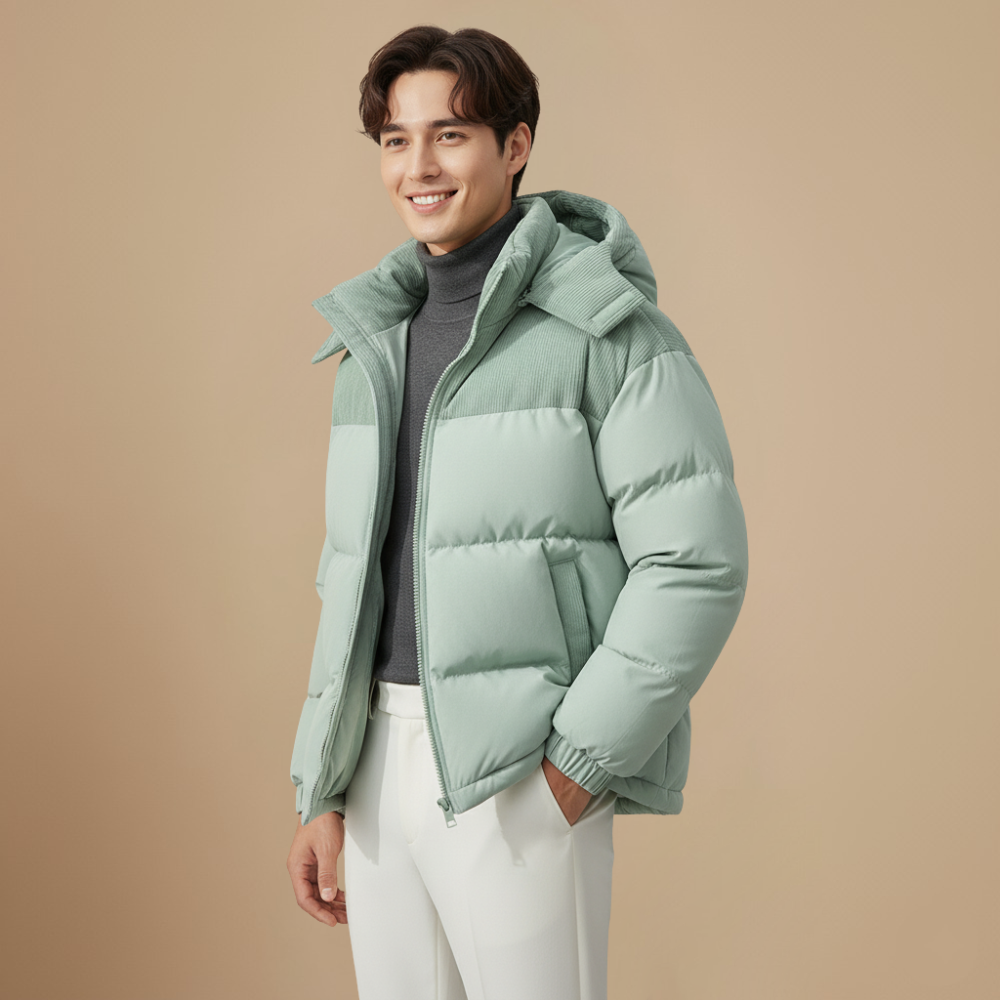 Puffer jacket hooded thick windbreaker casual Fashion Grand