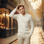 Men's slim fit long sleeve polo shirt Fashion Grand