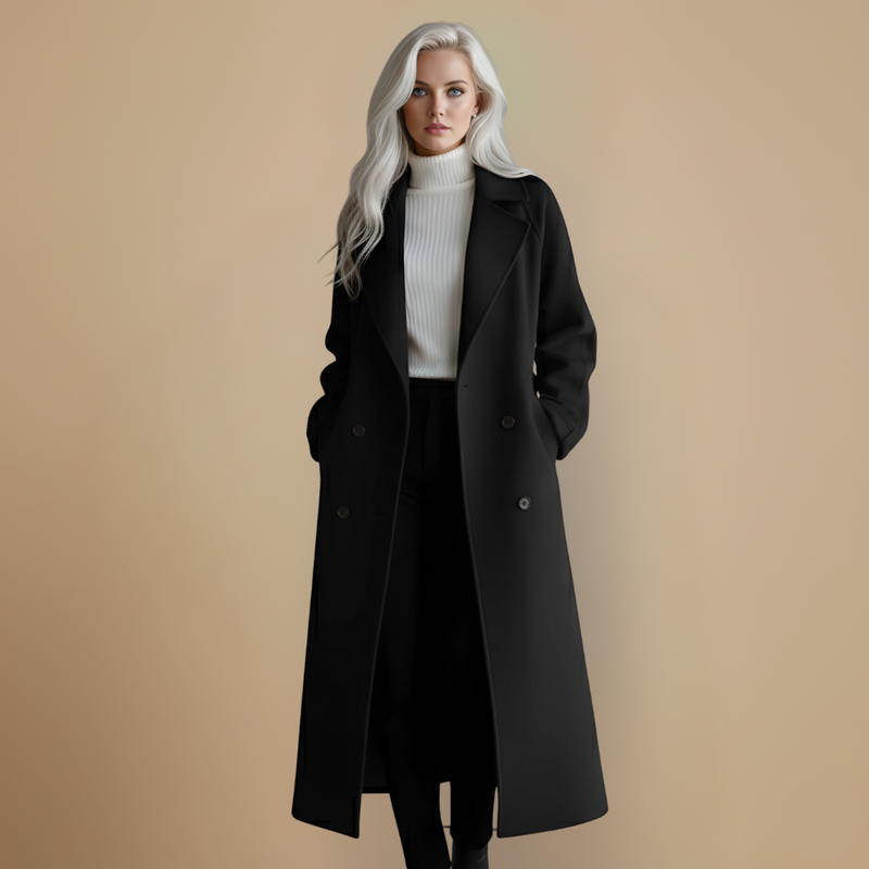 Wool blend long coat for women Fashion Grand