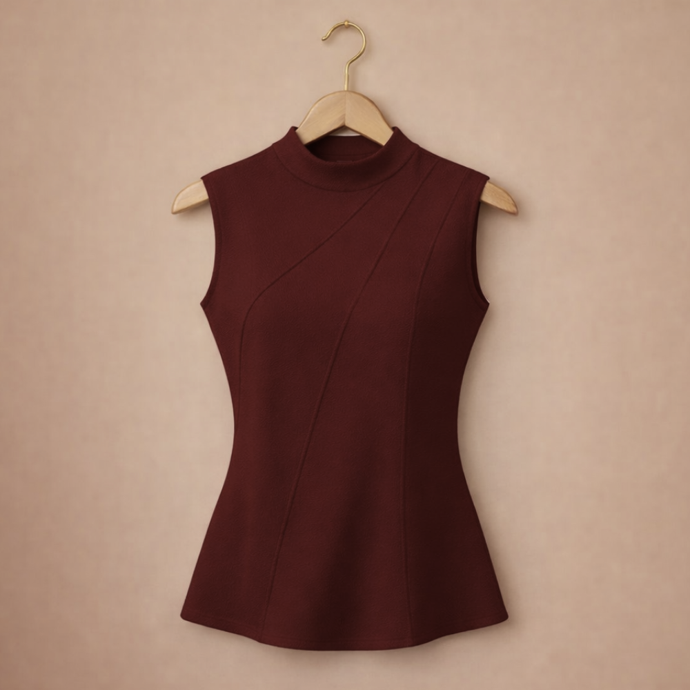 Women's asymmetrical draped sleeveless blouse Fashion Grand