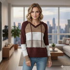 Women’s hooded long sleeve crochet pullover jumper Fashion Grand