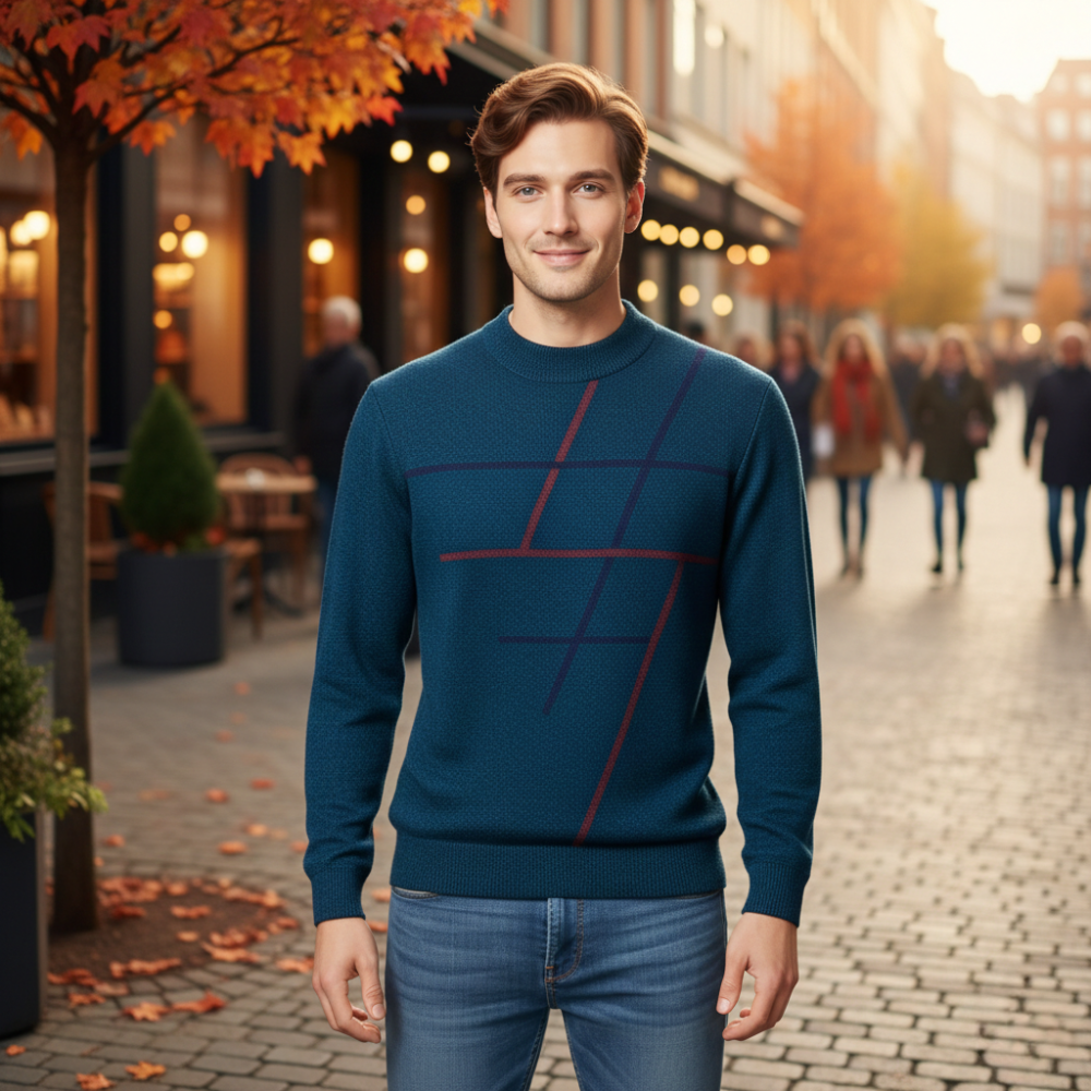 Men’s long sleeve graphic pattern sweater Fashion Grand