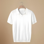 Men's short sleeved knitted v-neck polo shirt Fashion Grand