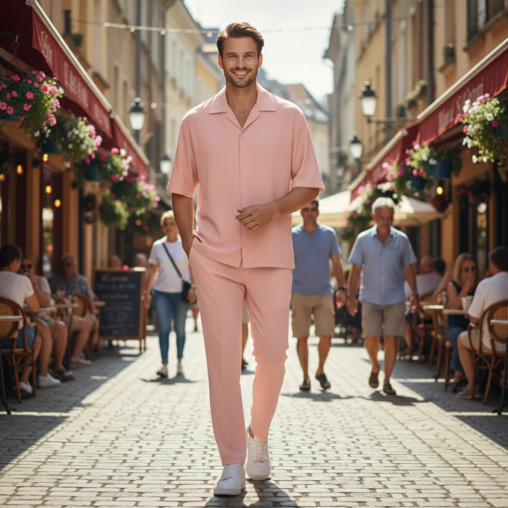 Men's short sleeve shirt two-piece set Fashion Grand