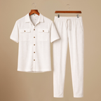 Casual Shirt Trousers Matching Two Piece Set for Men Fashion Grand
