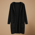 Women’s hooded cable knit open cardigan Fashion Grand