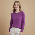 Solid Casual Crew Neck Long Sleeve Sweater Fashion Grand