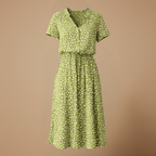 Women’s short sleeve belted midi summer dress Fashion Grand