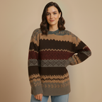 Women's Fair Isle Pattern Knit Pullover Fashion Grand