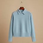 Women's collared long sleeve knitted pullover sweater Fashion Grand