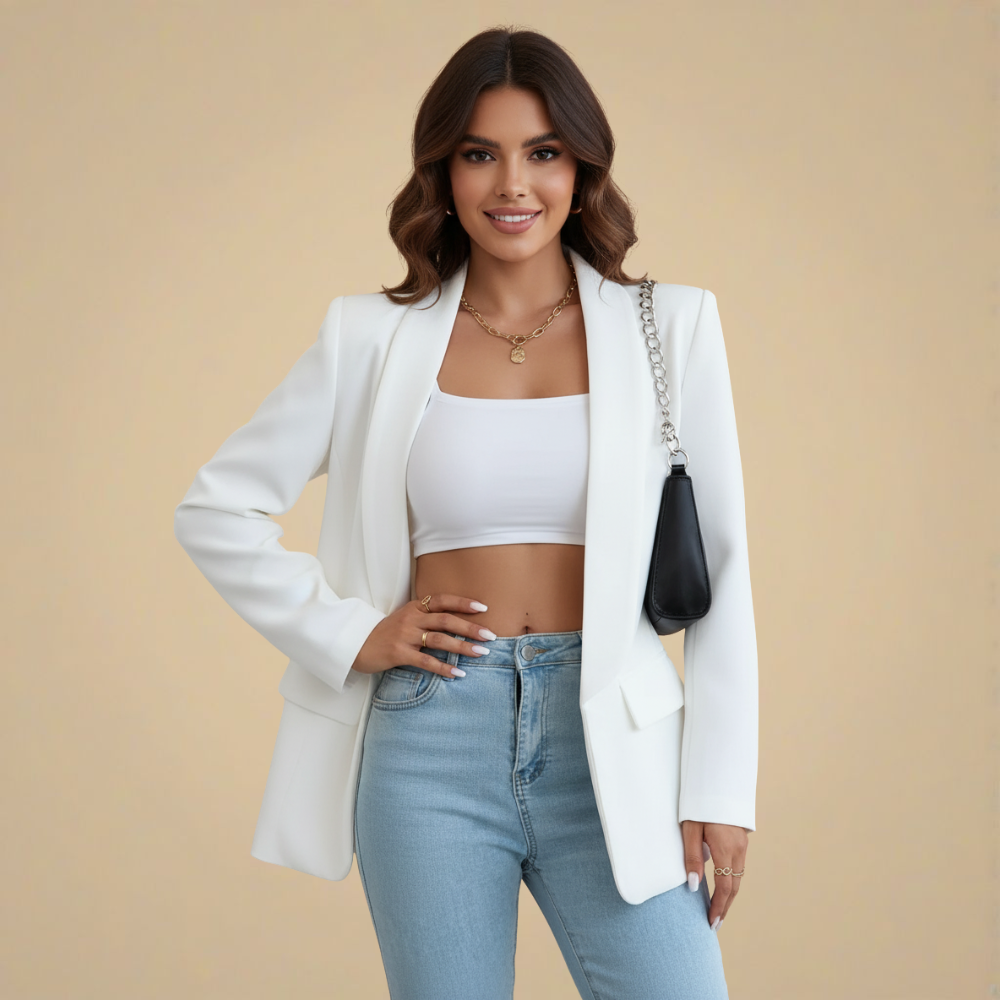 Chic and Casual Lapel Long Sleeve Blazer Fashion Grand