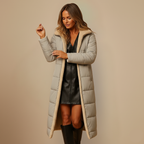 Sleek Long Hooded Winter Coat for Women Fashion Grand
