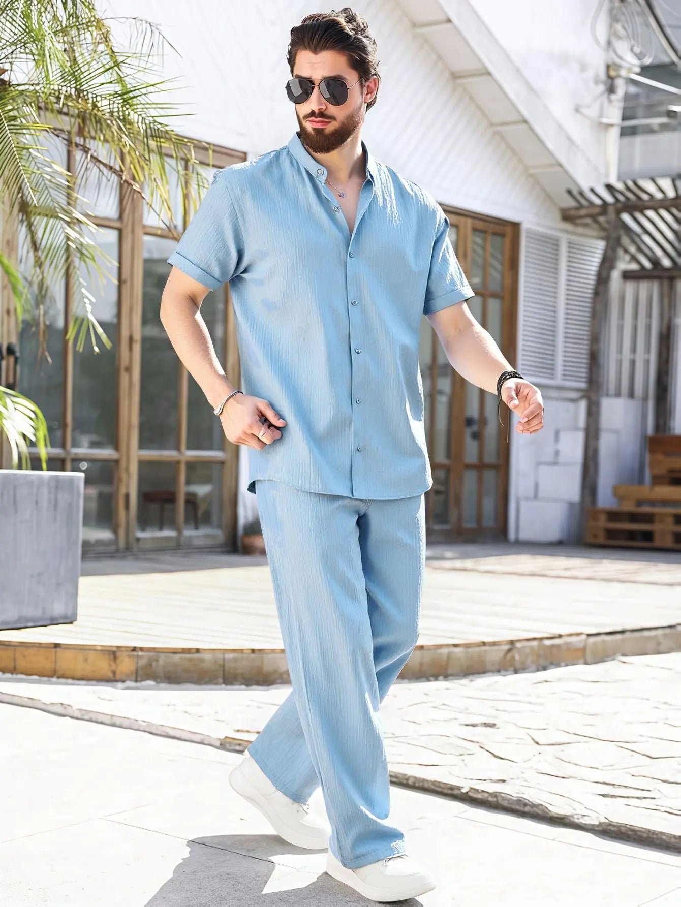 Men's Short Sleeve Two-Piece Set Fashion Grand