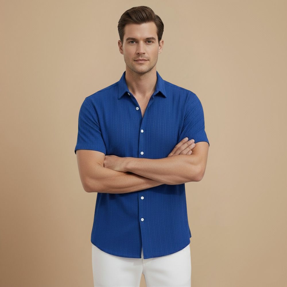 Casual Short Sleeve Button Up Summer Shirt Fashion Grand