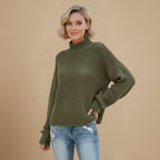 Women's Waffle Knit Rollneck Sweater Fashion Grand