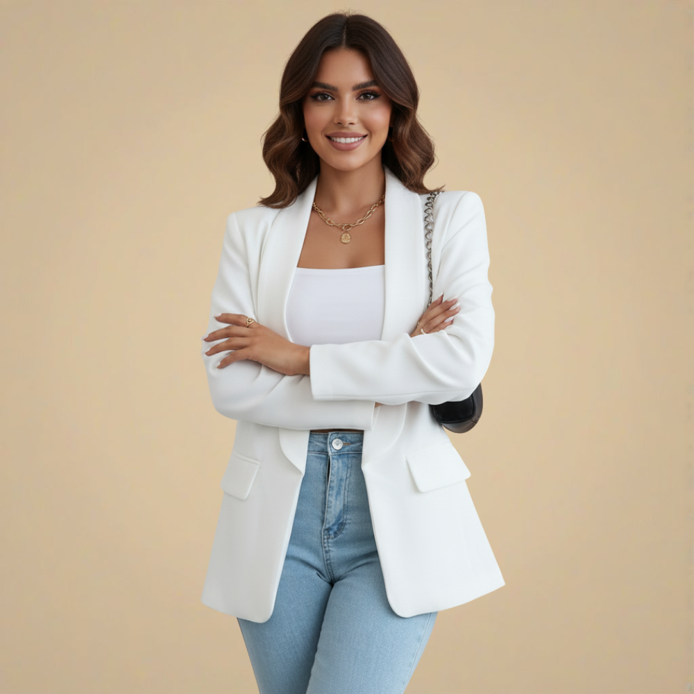 Chic and Casual Lapel Long Sleeve Blazer Fashion Grand