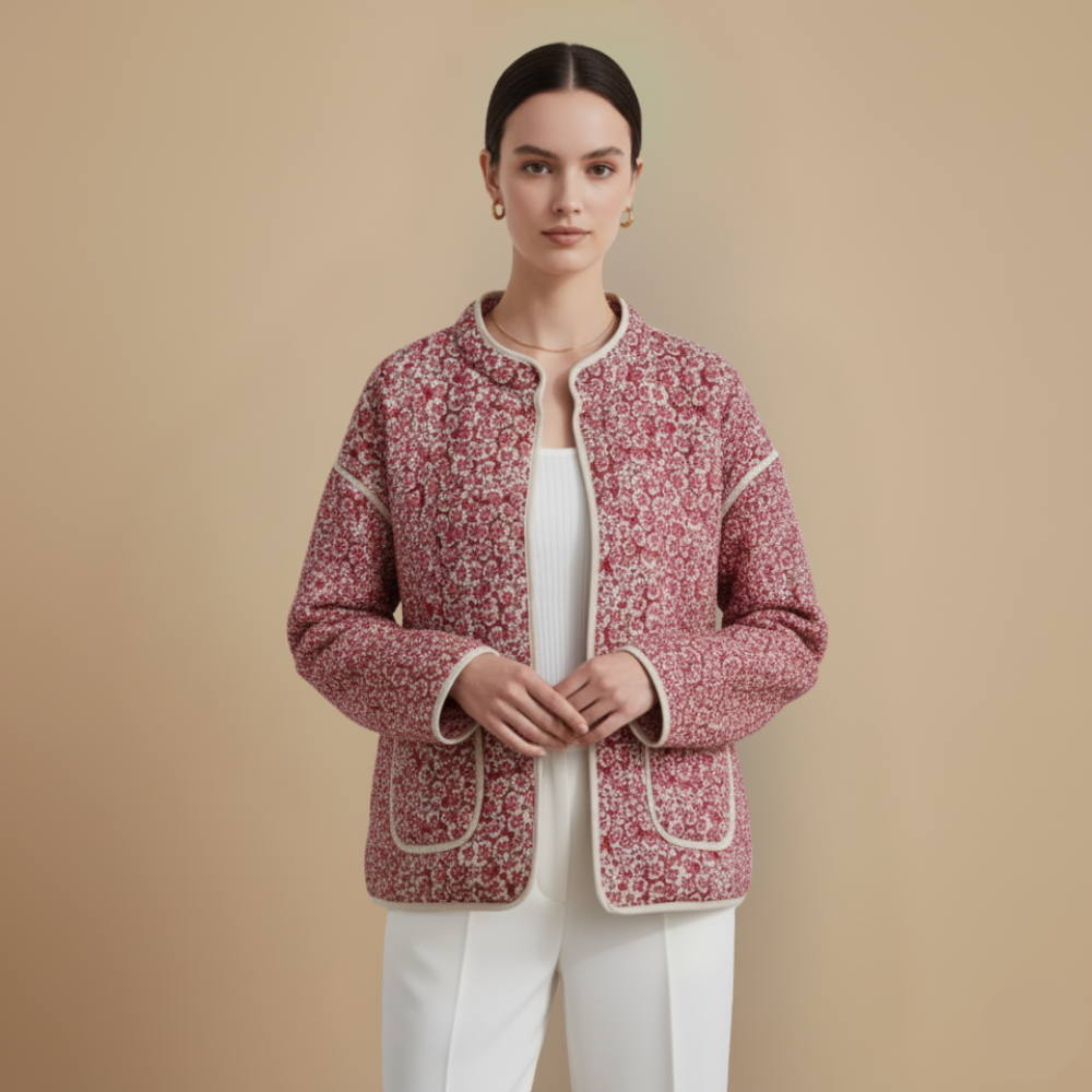Floral quilted jacket – Casual chic outerwear Fashion Grand