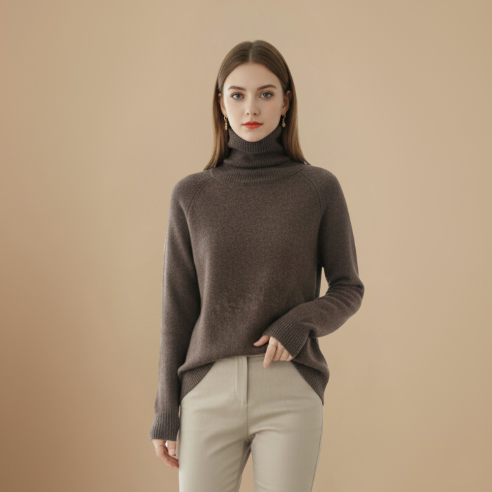 Soft Mock Neck Pullover Sweater Top for Women Fashion Grand