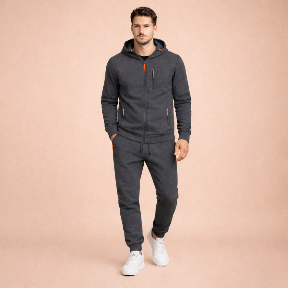 Men’s zip hooded tracksuit jogger set Fashion Grand