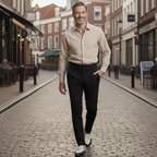 Men's formal high rise straight trousers Fashion Grand