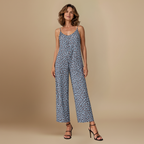 Women’s casual chic leopard print wide leg jumpsuit Fashion Grand