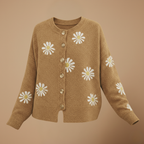 Women's floral embroidered button-up cardigan Fashion Grand