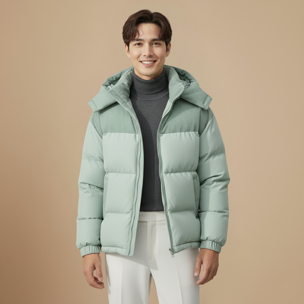 Puffer jacket hooded thick windbreaker casual Fashion Grand