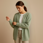 Ladies Relaxed Fit Button Knit Cardigan Fashion Grand