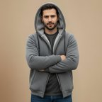 Fleece Lined Zip Hoodie Jacket for Men Fashion Grand