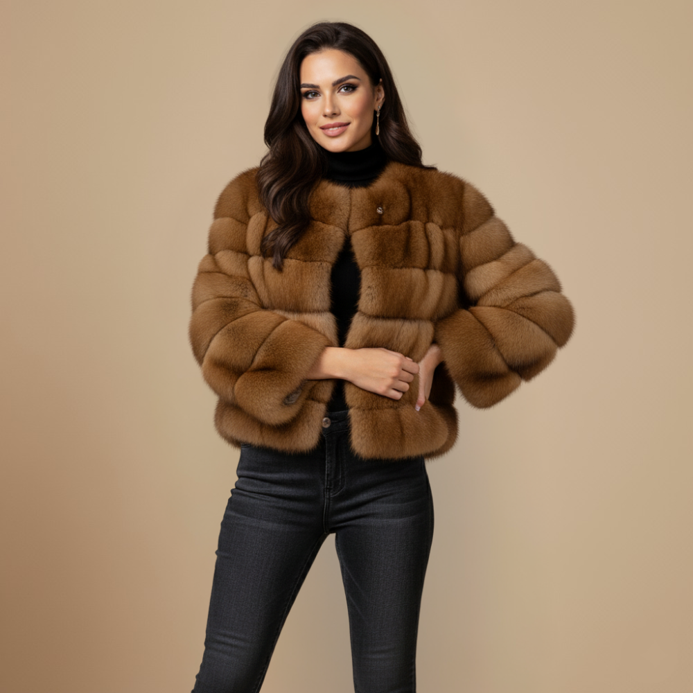 Luxury Faux Fur Winter Jacket For Women Fashion Grand